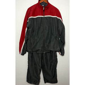 Ashford Sport Unisex Gray & Red Med Jacket Large Pants Track Suit Suede‎ Feel